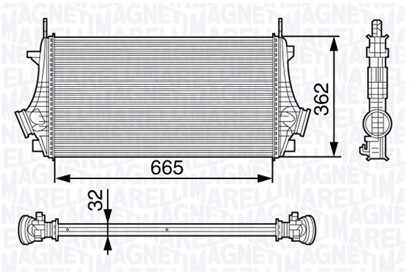 MAGNETI MARELLI tarpinis suslėgto oro aušintuvas, kompresorius 351319202730